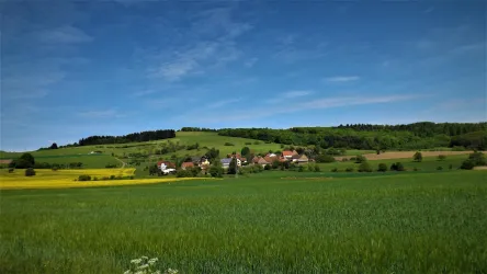 Blick auf Leithöfe mit Galgenberg (© Ferienhaus Fuchs)