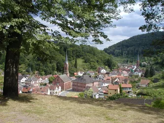 Blick zur Dorfmitte von Weidenthal