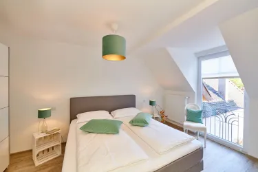 Schlafzimmer ebenerdig Appartement Oberschloß