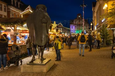 Blick auf den Jakobspilger (© Pfalz Touristik, Heimatlichter GmbH)