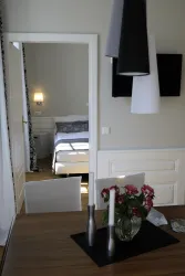 Blick ins Schlafzimmer
