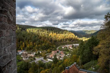 Blick von der Burg Spangenberg ins Tal